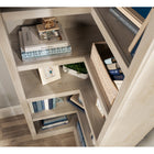 Sauder Corner 5-Shelf Bookcase - Chalked Chestnut-Sauder trusted service: For questions about product or assembly, we are here to help
