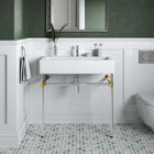 Modway Redeem 32" Silver Stainless Steel Wall-Mount Bathroom Vanity - Silver/White-Stainless Steel Frame