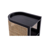 Manhattan Comfort Versailles 11.81" Industry Chic End Table - Black/Natural Cane-30 Day Limited Manufacturer's Warranty