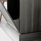 HOMCOM 10 Gallon Tilt Out Trash Sideboard Buffet Cabinet with Hidden Bin & Drawer - Charcoal Grey-Colour: Charcoal Grey