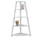 Monarch Specialties 2425 60"H Bookcase - White Corner Accent Etagere-White Corner Bookcase