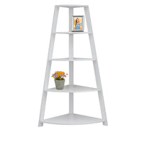 Monarch Specialties 2425 60"H Bookcase - White Corner Accent Etagere-White Corner Bookcase