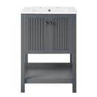 Modway Steam 24" Bathroom Vanity - Grey/White-Modern Bathroom Vanity