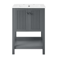 Modway Steam 24" Bathroom Vanity - Grey/White-Modern Bathroom Vanity