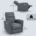HOMCOM Power Recliner with USB Ports - Charcoal Grey-137° smooth adjustment for reading, napping, or watching TV  
