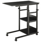 HOMCOM 31" Mobile Standing Desk - Black-3-tier design, offer large capacity 