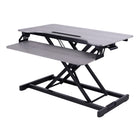 Rocelco Sit To Stand Hi-Lift Adjustable Height Desk Riser With Quick Release Keyboard Tray - Grey-Hi-lift adjustable desk riser