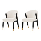 Manhattan Comfort Ola 21.46" Modern Chenille Upholstered Dining Chair - Cream - Set of 2-Modern Dining Chair for Dining Room and Task Chair Usage