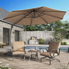 Lausaint 11' Cantilever Umbrella with Base - Beige-5