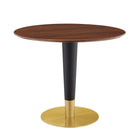 Modway Zinque 36" Dining Table - Gold Walnut-Modern Dining Table