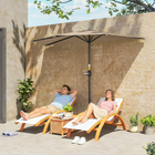 Outsunny Half-Round Patio Umbrella with Crank and Vent - 9.8' - Coffee-Made of strong metal frame with superior strength