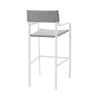 Modway Raleigh Stackable Outdoor Patio Aluminum Bar Stool - White Gray-Minimalist Style Patio Furniture