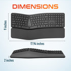Delton KB250 Wireless Ergonomic Keyboard - Black-Full numpad enhances your efficiency with effortless number input, quick calculations, and streamlined data entry tasks