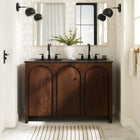 Modway Appia 48" Double Sink Bathroom Vanity - Walnut/Black-Mango Wood Veneer and MDF Construction