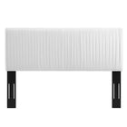 Modway Eloise Channel Tufted Performance Velvet Full/Queen Headboard - White-Durable Stain-Resistant Fabric