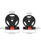 Soozier Weight Plates - 2 x 11 lb, 2 x 5.5 lb - Set of 4-Three grip holes extend bar-free workout options