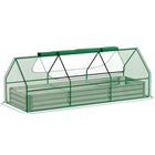 Outsunny Raised Garden Bed with Mini Greenhouse Cover - 106" L x 35" W x 37" H - Green-Use our raised planter and mini greenhouse together or separately 