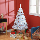 HOMCOM 5' Artificial Christmas Tree with 536 Branch Tips - White-Safe, stable and easy storage with the stable folding metal stand 