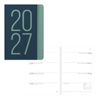 Letts of London 2027 Essence Weekly/Monthly Planner with Sewn Binding and Linen Recycled Cover - 8-1/4" x 5-7/8" - Teal - Multilingual-12-Month: January 2027 to December 2027
