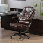 Vinsetto Massage Office Chair with 6-Point Vibration - Dark Brown-High-back line design with thick padding, provides extra comfort