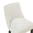 Manhattan Comfort - Beever tabouret de bar moderne en chenille 48 cm rembourré - crème-Cadre en bois d’hévéa avec finition noyer foncé