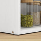 HOMCOM Bar Table with Storage - Grey Wood Effect-Protective foot pads prevent floor damage