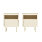 Manhattan Comfort Ella 39.4" Modern Nightstand 2-Piece Set - Cream-Modern Nightstand for Bedroom and Living Room Use. Set of 2