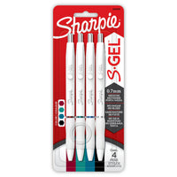 Sharpie S-Gel Fashion Barrel Gel Pens - Pearl White Body - Medium Point - 0.7 mm - Updated Classic Colour Assortment - Set of 4-Always smooth gel pens with no smearing or smudging