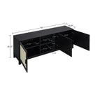 Manhattan Comfort Sheridan Mid-Century Modern TV Stand, Bookcase, Sideboard and End Table - Black - Set of 4-30 Day Limited Manufacturer's Warranty