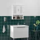 kleankin Modern Bathroom Cabinet - White-Adjustable shelf to meet your different storage needs