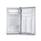 BLACK+DECKER 3.2 cu. ft. Freestanding Mini Fridge with Freezer - Stainless Steel-Energy Star Certified: This compact refrigerator with freezer uses R600a refrigerant and is ENERGY STAR certified, using high-efficiency compressors that create less heat and use less energy