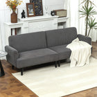 HOMCOM Modern 3 Seater Corduroy Sofa Couch with Rubberwood Legs - Grey-S-springs and elastic bands provide enhanced support and seating comfort