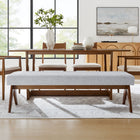 Modway Lyra 63" Fabric Upholstered Bench - Light Grey-Non-Marking Feet