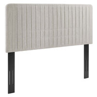 Modway Milenna Channel Tufted Upholstered Fabric Full/Queen Headboard - Oatmeal-Channel Tufted Full/Queen Headboard