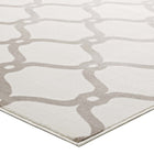 Modway Beltara Chain Link Transitional Trellis Area Rug - 5 ft W x 8 ft L - Beige/Ivory-Stain Resistant / Easy To Clean