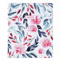 Blueline NotePro Fashion Collection Hardcover Notebook - 9-1/4" x 7-1/4" - Tranquil Blooms-Gold twin-wire binding