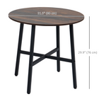 HOMCOM 31.5" Round Industrial Dining Table for 4 - Rustic Brown-Non-slip feet gently protects floor