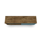 Manhattan Comfort Liberty MDP and MDF 62.99"W TV Stand, Rustic Brown and Aqua Blue (201AMC93)-Fashionable Splayed Legs made from Solid Wood for Extra Durability.