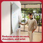 TRU RED Ergonomic Curved Magnetic Glass Dry-Erase Whiteboard - 48" x 36"-Attach documents, notes, photos, and other materials using the included magnets