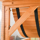 PawHut 74" H Large Outdoor Catio with Cat Condos, Platforms and Ladders - Orange-Dry outdoor spots in the rain and shaded spaces in warm weather 