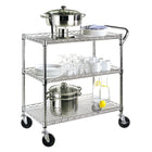 Seville Classics 3-Tier NSF Utility Cart -  33.5" H x 34" W x 18" D-The whole unit holds up to 500 lbs (226kg)