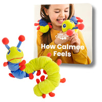The Calm Caterpillar Calmee the Caterpillar & How Calmee Feels Book-Calmee, the soft-plush breathing tool, enables children to have a sensory experience while they practice breathing