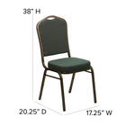 Flash Furniture HERCULES Series Crown Back Stacking Banquet Chair in Green Patterned Fabric - Gold Vein Frame-2.5'' Thick Seat Cushion