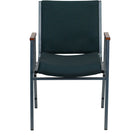Flash Furniture HERCULES Series Heavy Duty Green Patterned Fabric Stack Chair with Arms-Multipurpose Stack Chair