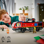 LEGO City Fire Airport Fire Truck-Realistic emergency vehicle toy with 360° extinguisher arm and 6 rubber tires