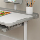 Qaba Kids Desk & Chair Set Height Adjustable Student Writing Desk - Grey-The lamp is powered via USB and has three levels of eye protection colour temperature
