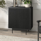 Hudson&Canal Whitman 28"W Accent Cabinet - Black Grain-Features easy assembly