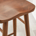 Modway Saville Backless Wood Bar Stools - Walnut - Set of 2-Splayed and Tapered Legs