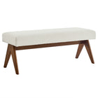 Modway Lyra 47" Boucle Upholstered Bench - Ivory/Boucle-Boucle Fabric Upholstery