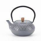 Minimal Enamelled Cast Iron Teapot - Sakura Grey - 0.6 L-Cast iron teapot polished by hand for smooth finishing